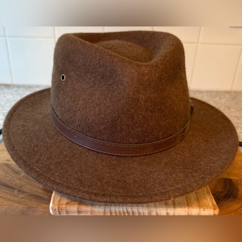 Dorman Pacific Co. | Men’s (Unisex)  Brown Scala 100% Wool Fedora Hat, OS